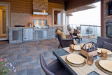 Le Griddle Big Texan Built-In Griddle 41" demonstrating its durability with 100% 304 stainless steel construction.