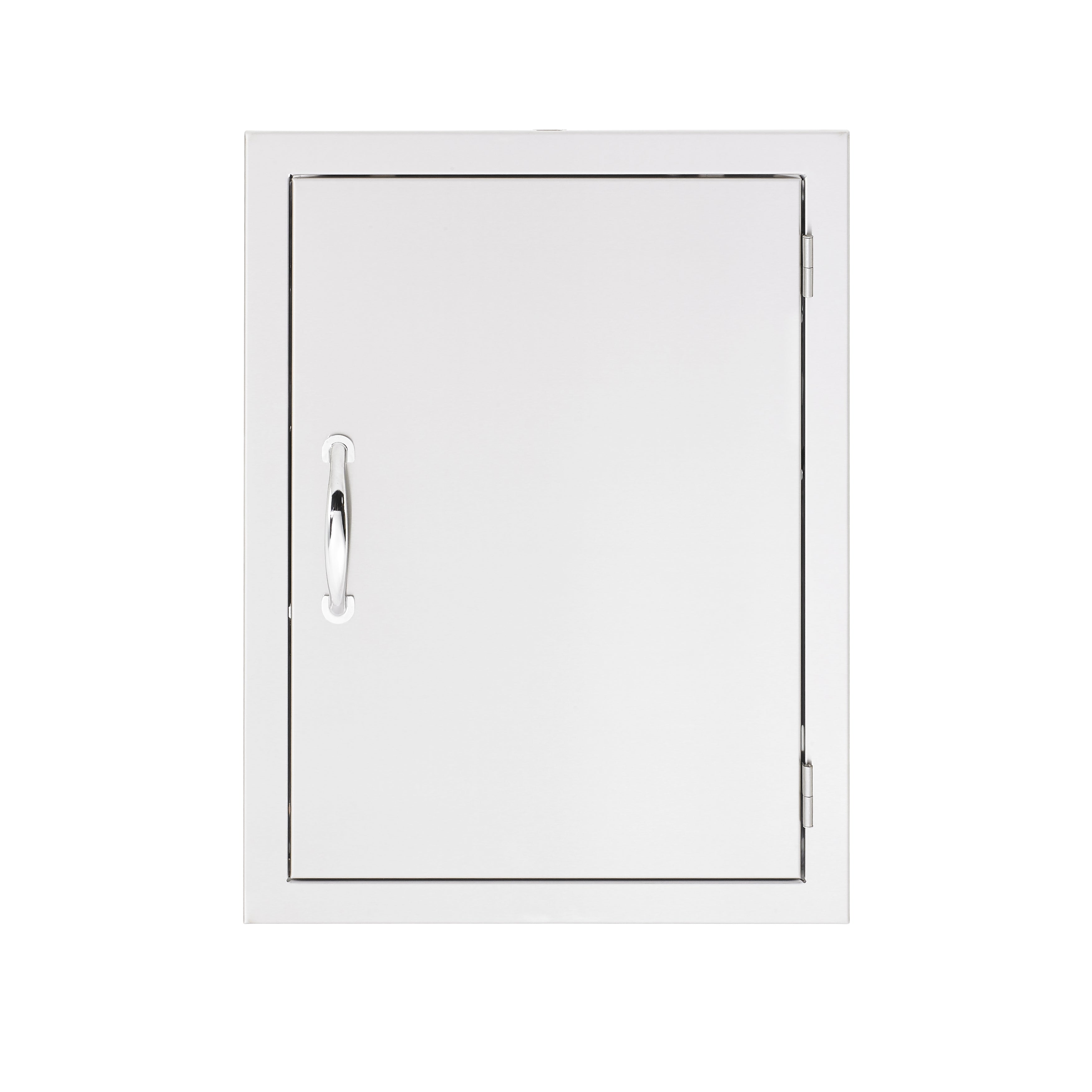 Summerset Vertical Access Door 16" x 18" - sleek stainless steel exterior with magnetic latch for outdoor kitchen storage.