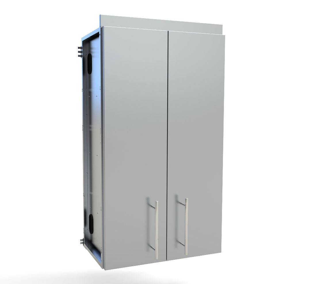 Sunstone 24 inch Full Height Double Door Cabinet with Four Shelves, perfect for any kitchen or storage solution.