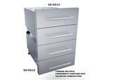 Sunstone Designer Series 13" Height Multi-Configurable Double Drawer with Self-Leveling Legs showcasing its sleek stainless steel design and spacious storage capabilities.