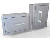 Close-up of the Sunstone Signature Series 17" Beveled Frame Swivel Paper Towel Holder demonstrating its durability and weather protection features.