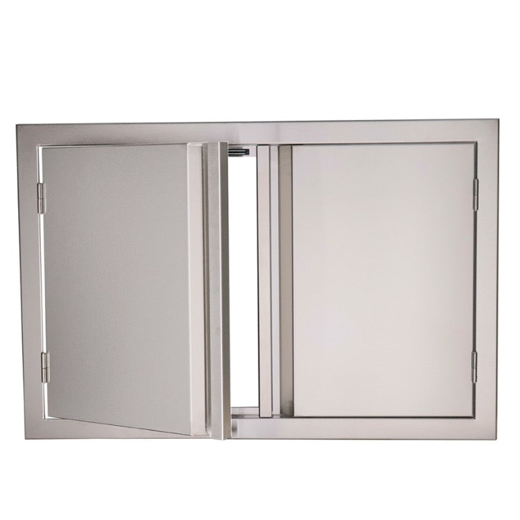 RCS Valiant Series Double Door 30" x 19" VDD1 with 90-degree swinging doors and recessed handles, perfect for your outdoor storage needs.