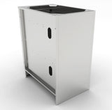 Storage space inside Sunstone 18" Left or Right Swing Door Cabinet showing top drawer and organized cookware.