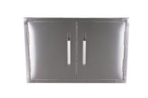 Bonfire Double Door 22" x 33" showcasing the stainless steel construction and double cabinet doors for outdoor kitchens.