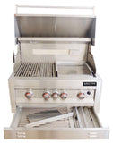 Sunstone 42" Grill Jacket showcasing its flame disbursement protection and enhanced venting features in stainless steel.