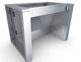 Sunstone 44" ADA Compliant Combo Sink Base Cabinet showcasing the stainless steel structure and adjustable features.