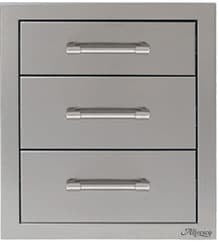 Alfresco 17" Three-Tier Storage Drawers designed for organized and functional outdoor kitchens by Alfresco.