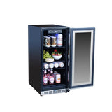 Summerset 15" Outdoor Rated Fridge with Glass Door, perfect for keeping beverages cool in your outdoor kitchen.
