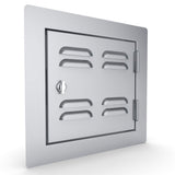 Sunstone Classic Style Flush Series 12" Single Door Vented access door for outdoor plumbing and safety, featuring sleek design and durable stainless steel construction.