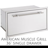 Interior view of American Muscle Grill Single Drawer showcasing dividers for organized fuel storage.