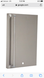 RCS Refrigerator with Reversible Door featuring stainless steel finish, adjustable shelves, and interior light for outdoor kitchens.