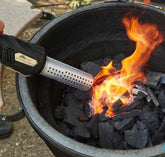 Electro Torch Hot Air Fire Starter in action, showcasing the innovative design by Electro Torch for easy fire ignition.