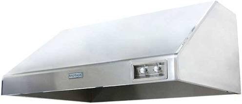 Fire Magic 2020 Product Catalog showcasing the Fire Magic Vent Hood 36” w/Fan (1200 CFM), ideal for outdoor grilling.