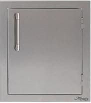 Alfresco 17" Single Access Door showcasing functional and organized outdoor kitchen storage.