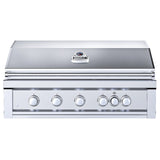Sunstone Ruby 42" 5 Burner Built-In Grill with Infra-Red Burner and Rotisserie Motor showcasing its sleek 304-grade stainless steel design.