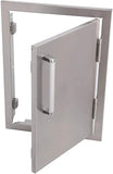 Closed Bonfire Vertical Single Door 17" x 24" demonstrating masonry edges and durable design.