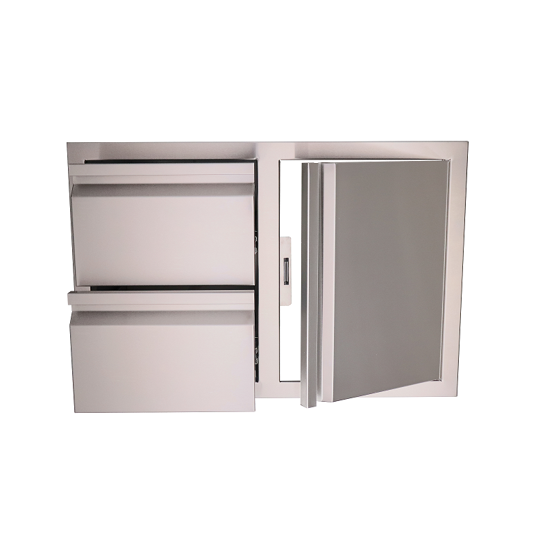 RCS Valiant Double Drawer/Door Combo - practical and stylish, showing the door swings open for easy access to storage.
