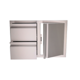 RCS Valiant Double Drawer/Door Combo - practical and stylish, showing the door swings open for easy access to storage.