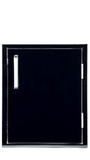 Bonfire Single Vertical Door 14" x 20" Black for outdoor kitchens, made from durable 304 stainless steel with soft-close hinges.