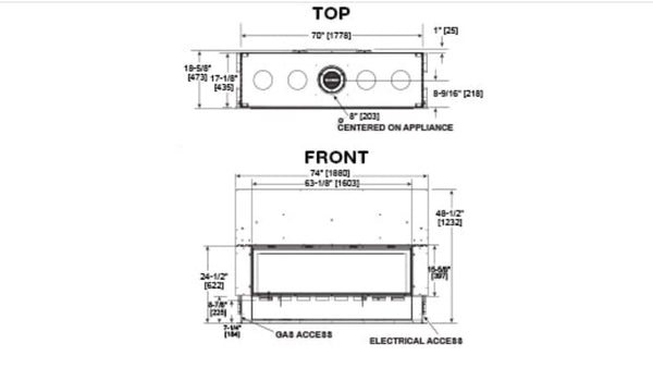 Majestic Echelon II 60 Top Direct Vent Fireplace with IntelliFire Plus Ignition System (NG) - ECHEL60IN