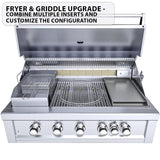 Close-up of Sunstone Ruby 42" 5 Burner Built-In Grill's control panel with LED lighting, designed for easy grilling adjustments.