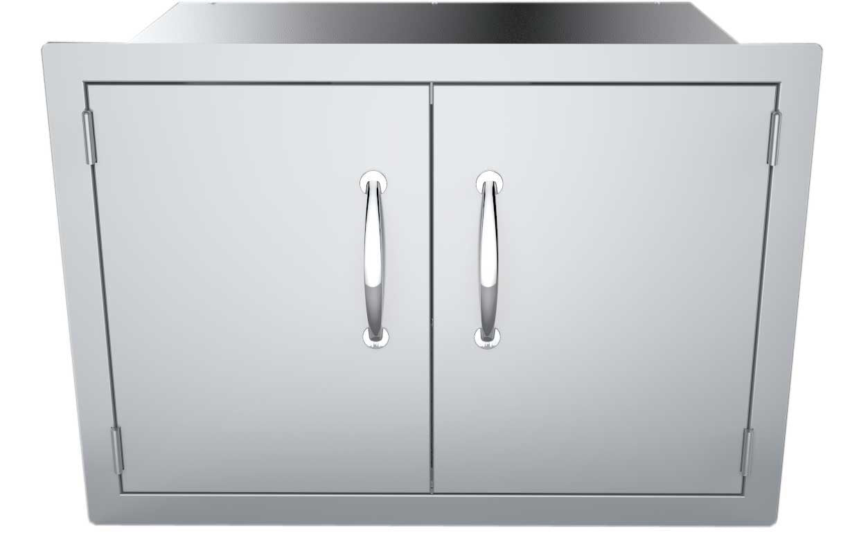 Image of the Sunstone Classic Series 30" Double Door Dry Storage Pantry showcasing its flush style design and stainless steel construction.