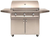 Artisan American Eagle 36" Cart Grill, 3 Burner - Sleek stainless steel design featuring three powerful U-burners for high-performance grilling.