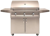 Artisan American Eagle 36" Cart Grill, 3 Burner - Sleek stainless steel design featuring three powerful U-burners for high-performance grilling.