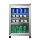 Equator Advanced Appliances OR230 Outdoor Refrigerator showcasing its sleek stainless steel design, electronic temperature control, and three wire shelves, perfect for outdoor bar and patio use.
