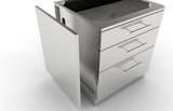 Sunstone Stainless Steel Universal Base End Panel showcasing a brushed finish and framed construction, ideal for adding elegance to cabinet islands.