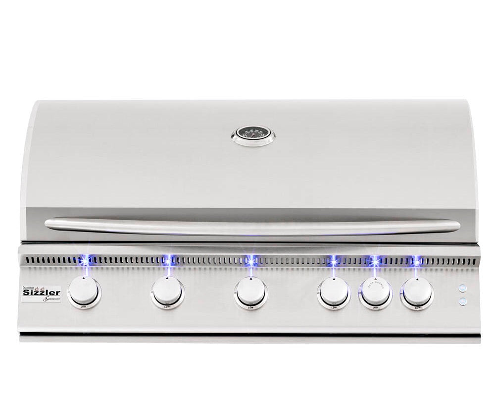 40" Summerset Sizzler Pro 5-Burner Built-In Natural Gas Grill - Premium outdoor grilling with durable #443 stainless steel construction and powerful 85,000 BTUs.