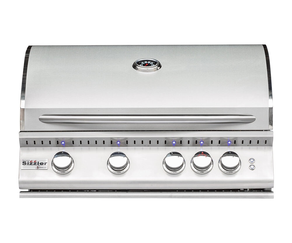 Summerset Sizzler Pro 32" Grill showing sleek design and stainless steel finish, perfect for outdoor cooking.