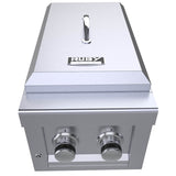 Sunstone Ruby Series 13" Slide-in Versa Double Burner showcasing the sleek design and durable stainless steel construction.