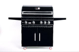 Bonfire Black Elite Whistler 4 Burner Grill 32" showcasing premium stainless steel design and powerful 72,000 BTU output for outdoor grilling enthusiasts.
