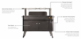 Dimensions and specifications of the HUB II Charcoal Grill 54" by Everdure showcasing its grilling capabilities.