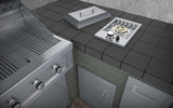Sunstone Drop-In Single Burner installed in an outdoor kitchen, showcasing its size and performance.