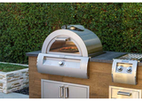 Fire Magic Built-in Pizza Oven with baking rack and cordierite pizza stone, perfect for outdoor cooking.