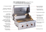 Pro Sear Thermal Cooking Grid of the Sunstone Ruby 30" 3-Burner Grill, designed for professional grilling results.