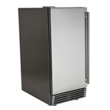 RCS UL Rated Ice Maker with 26lb storage capacity and adjustable cube sizes, perfect for outdoor entertaining.