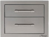 Alfresco 17" Two-Tier Storage Drawers, perfect for organizing your outdoor kitchen with functional and stylish storage solutions