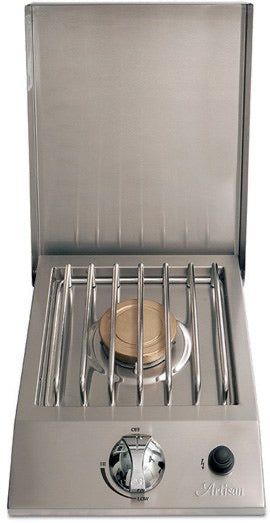 Artisan Drop-In Single Side Burner - High-quality stainless steel side burner for outdoor grilling, featuring a powerful 15,000 BTUs and easy drop-in installation.