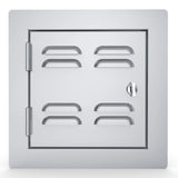 Sunstone Classic Style Flush Series 12" Single Door Vented - A sleek 16 gauge stainless steel access door for outdoor plumbing, gas, or electrical access.