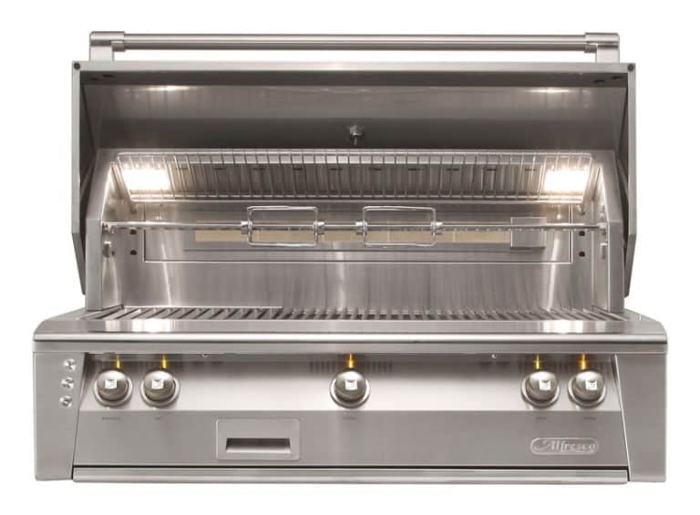 Alfresco 42" Built-In Grill, 3 Burner showcasing its sleek design and stainless steel finish, ideal for outdoor kitchens by Alfresco.
