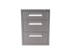 Bonfire Stainless Steel Vertical Triple Drawer with three self-closing drawers for outdoor kitchen.