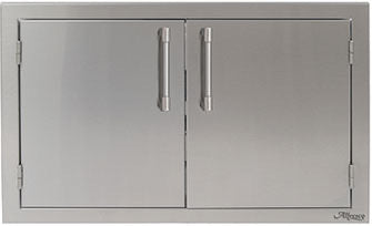 Alfresco Double Access Doors in sizes 30, 36, and 42 inches, perfect for outdoor kitchen storage solutions by Alfresco.