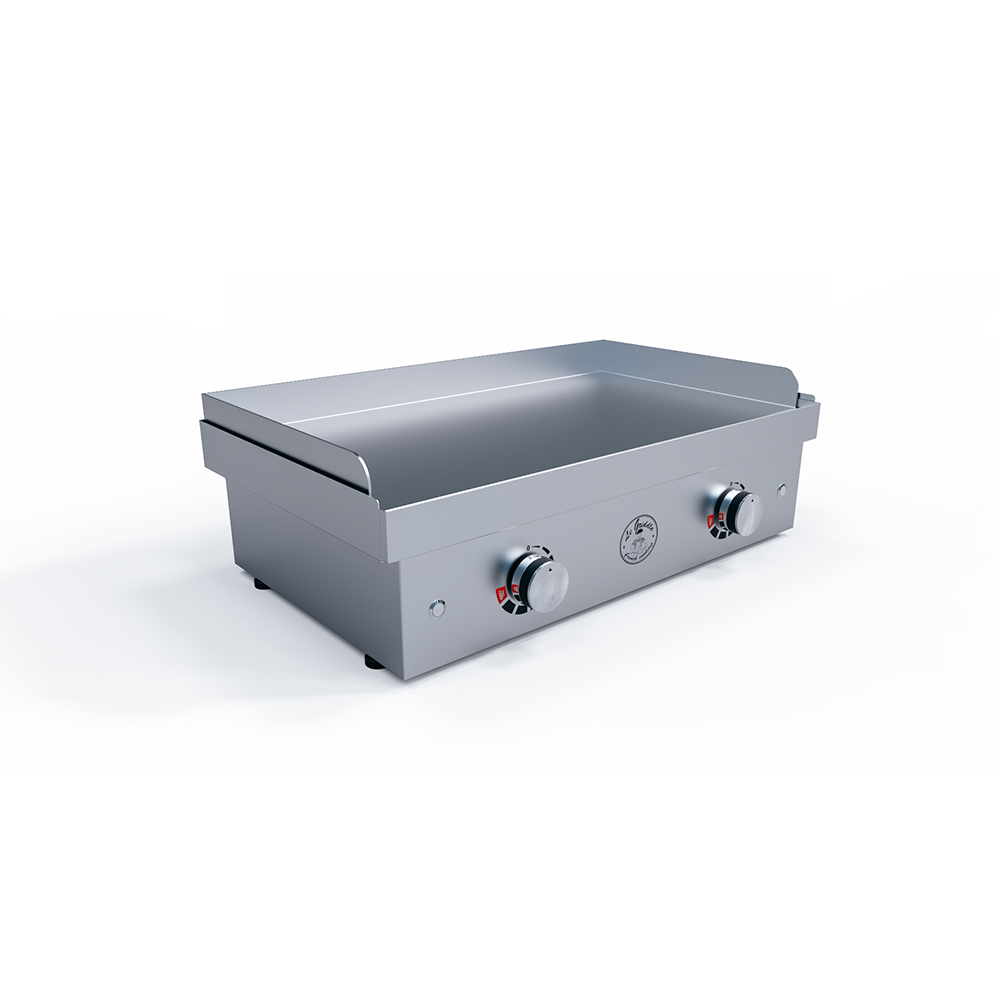 Le Griddle Ranch Hand Electric Dual Burner Griddle showcasing its sleek stainless steel design and dual heating features.