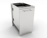 Sunstone 18" Trash Drawer Cabinet with Two Top Loading Bins, showcasing its sleek 304 stainless steel design and practical features for outdoor kitchens.