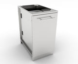 Sunstone 18" Trash Drawer Cabinet with Two Top Loading Bins, showcasing its sleek 304 stainless steel design and practical features for outdoor kitchens.