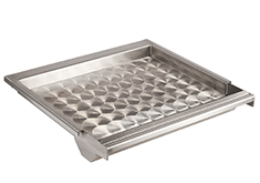 AOG Stainless Steel Griddle showcasing its sleek design, 304 stainless steel construction, and removable drip tray, perfect for outdoor cooking.
