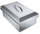 Close-up view of Sunstone Drop-In Single Burner knobs and burner feature, designed for durability.